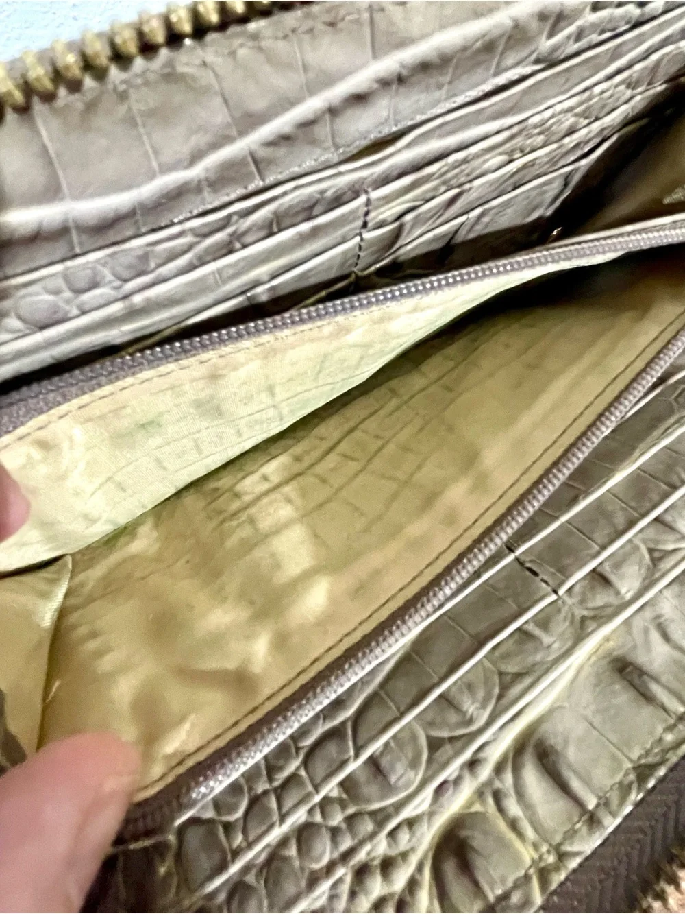 Brahmin taupe croc